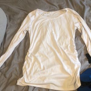 Long sleeve white maternity shirt